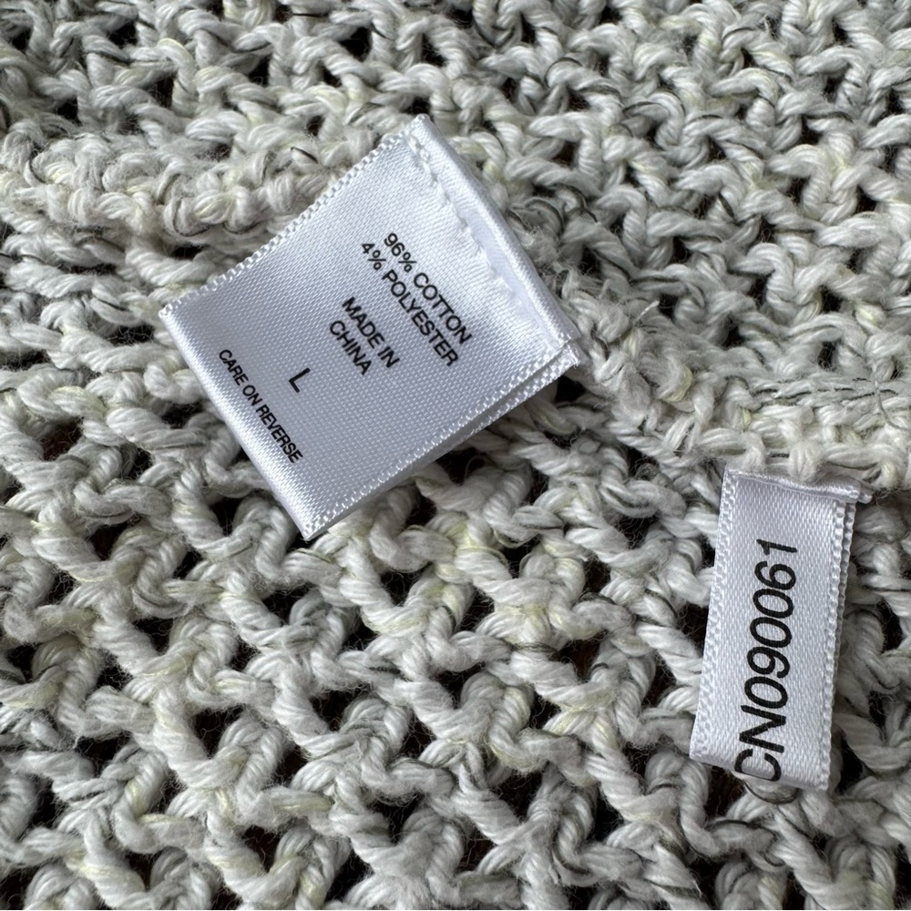New York & Company Y2K Soho Cotton Chunky Knit Gray Quarter Sleeve Cardigan L - Picture 6 of 7